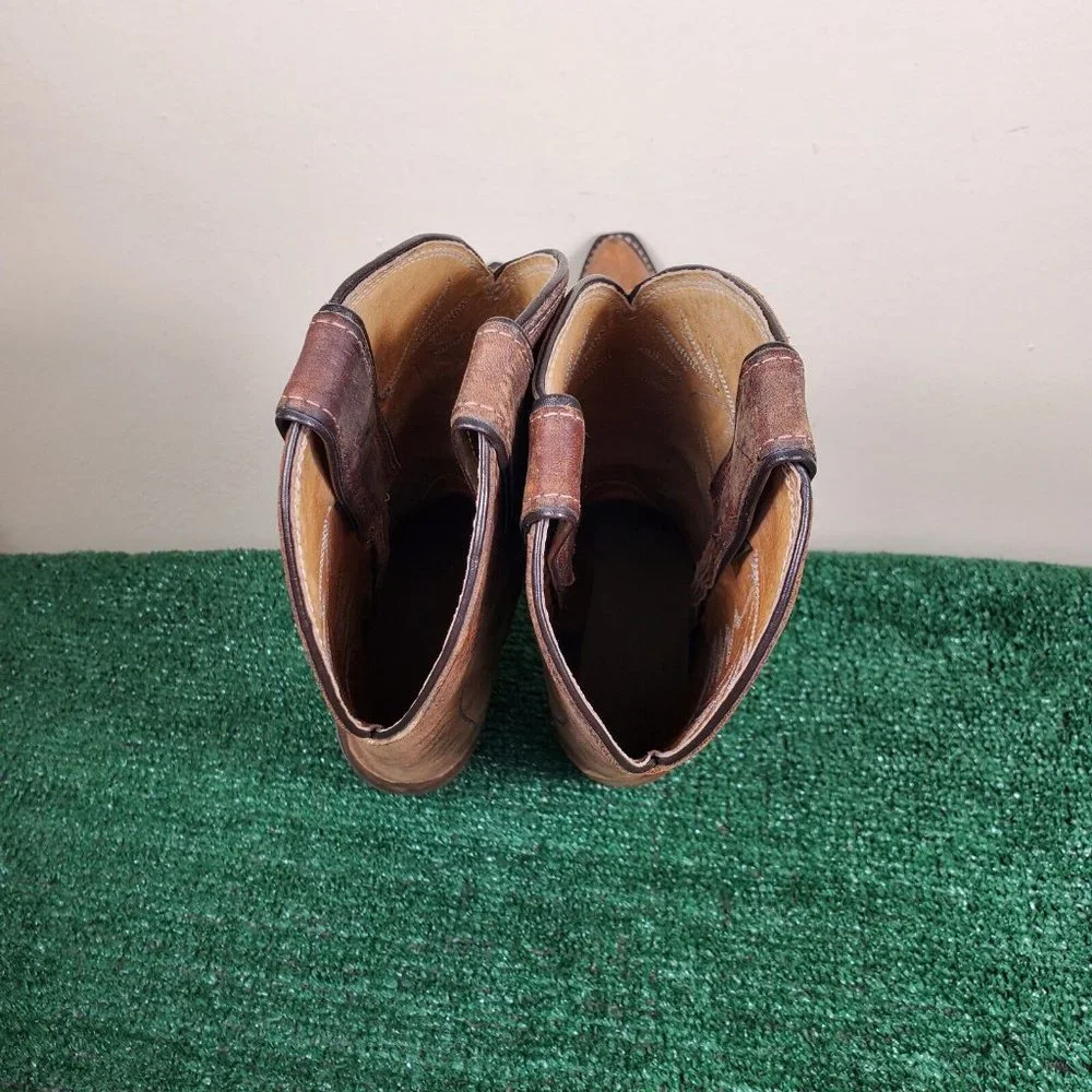 Justin Boots Cowgirl Boots Brown Leather Pull On Women Size 6.5B 4935 - Picture 5 of 11